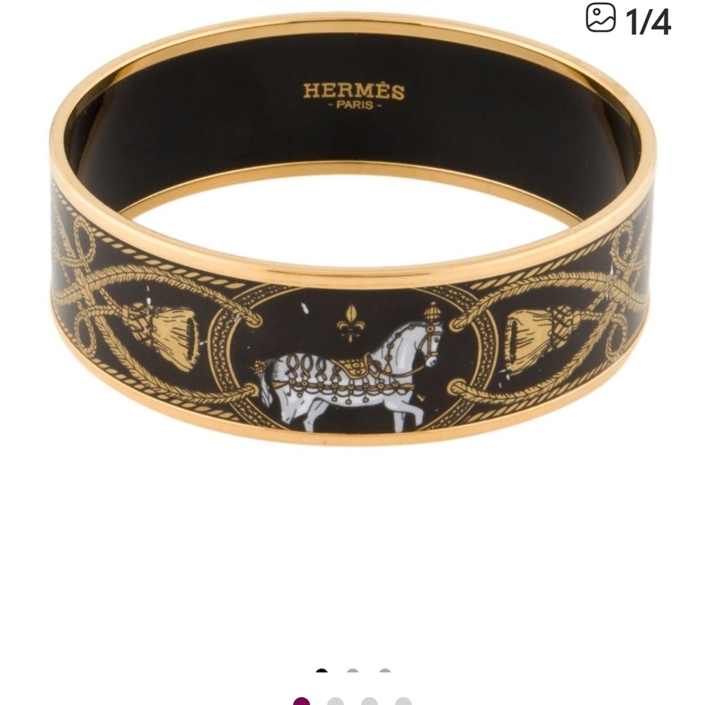 Hermes Black and Gold Bracelet